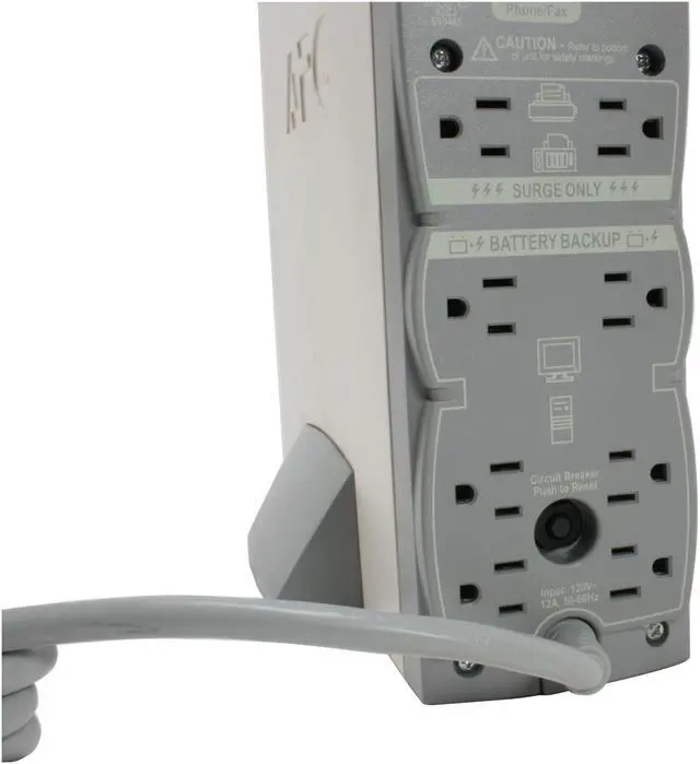 Alt view image 7 of 11 - APC BX1500 1500 VA 865 Watts (2) NEMA 5-15R (Surge Protection) (6) NEMA 5-15R (Battery Backup) Outlets UPS