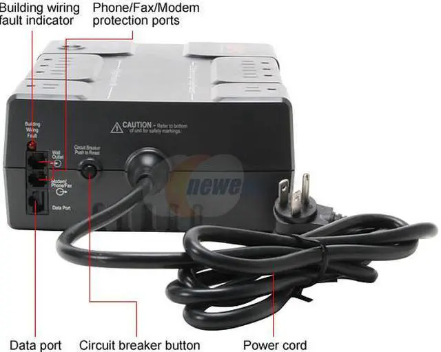 Alt view image 4 of 8 - APC BE550R 550 VA 330 Watts (4) NEMA 5-15R (Battery Backup)     (4) NEMA 5-15R (Surge Protection) Outlets Back-UPS ES 8 Outlet 550VA 120V