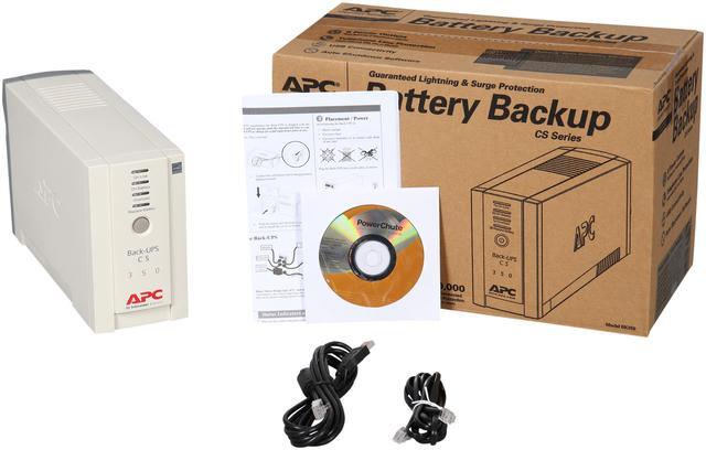 Alt view image 6 of 6 - APC BK350  Back-UPS CS 350 - UPS - External - Standby - AC 120 V - 210 Watts / 350 VA - Interfaces : 1 x management - RS-232 - 9 pin D-Sub (DB-9), 1 x USB - 4 pin USB Type B - 3 x NEMA 5-15R