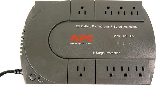 Alt view image 3 of 6 - APC Back-UPS BE725BB 725VA 450W 8 Outlets UPS