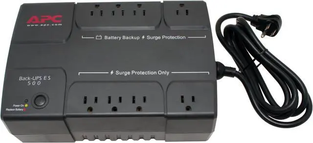 Alt view image 3 of 9 - APC Back-UPS BE500R 500 VA 300 Watts 8 Outlets UPS