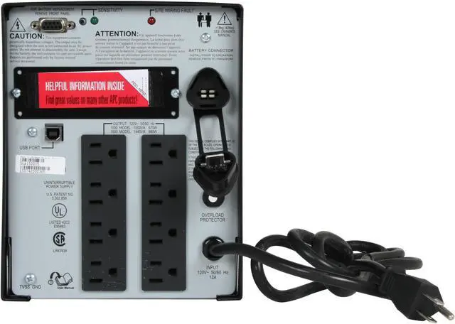 Alt view image 6 of 10 - APC SUA1500US 1440 VA 980 Watts (8) NEMA 5-15R Outlets Smart-UPS 1500VA USB & Serial 120V NAFTA