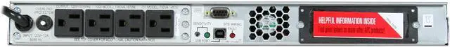 Alt view image 6 of 7 - APC SUA750RM1U 750 VA 480 Watts (4) NEMA 5-15R Outlets Smart-UPS 750VA USB & Serial RM 1U 120V