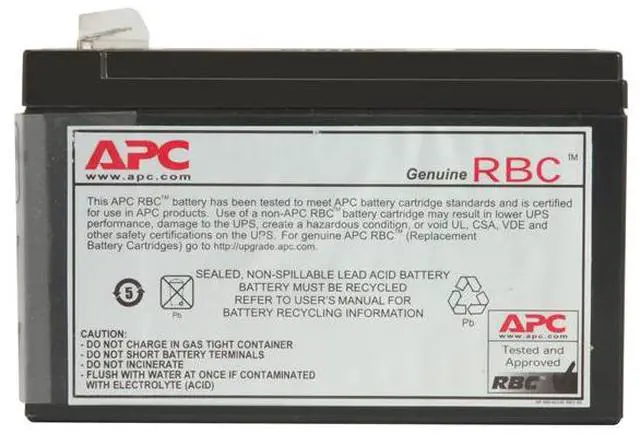 Alt view image 2 of 7 - APC UPS Battery Replacement for APC Back-UPS Models BE500R, BE550MC, BK300C, BK350, BK500, BK500BLK, BK500M, BK500MC, BK500MUS, and SC420, SU420NET (RBC2)