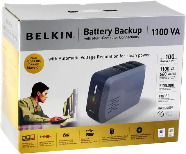 Alt view image 6 of 6 - BELKIN Enterprise F6C1100-UNV 1100VA 660W 6 Outlets UPS