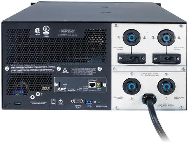 Alt view image 5 of 6 - APC Smart-UPS SUA5000RMT5U 5000 VA 4000 Watts 4 Outlets UPS