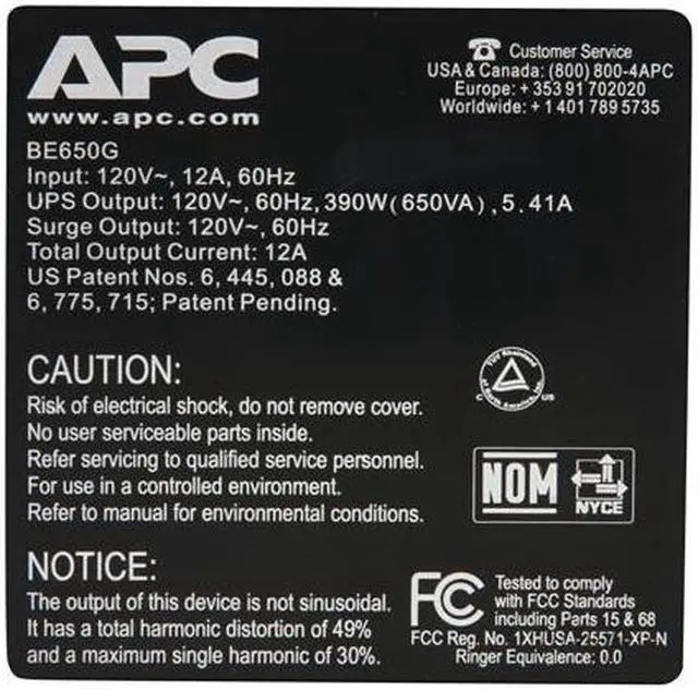 Alt view image 8 of 9 - APC Back-UPS ES BE650G 650 VA 390 Watts 8 Outlets UPS