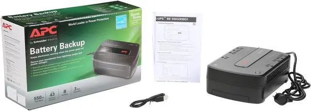 Alt view image 7 of 7 - APC BE550G Back-UPS ES 550VA, 120V, 8 NEMA outlets (4 surge) - Tower - 1 Day Recharge - 3.30 Minute Stand-by - 120 V Input - 120 V AC Output - Stepped Approximated Sine Wave - USB - 4 x NEMA 5-15R
