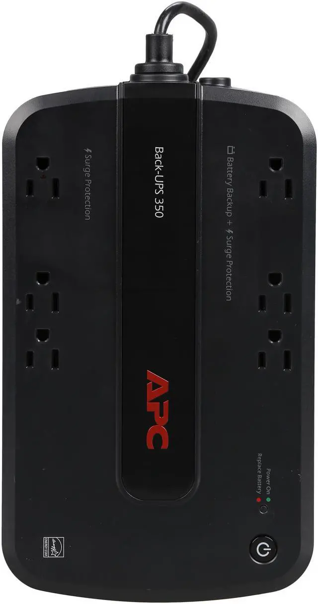 Alt view image 4 of 5 - APC BE350G Back-UPS 350 VA 6-outlet Uninterruptible Power Supply (UPS)