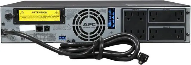 Alt view image 4 of 5 - APC UPS, 1500 VA Smart-UPS Sine Wave UPS Battery Backup with Extended Run Option, 2U Rackmount/Tower Convertible, Line-Interactive, 120V (SMX1500RM2U)
