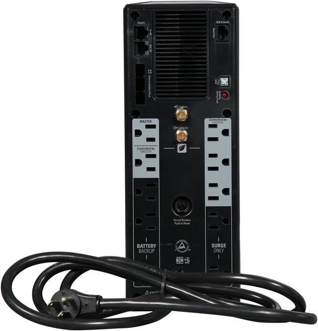 Alt view image 7 of 9 - APC BR1500G  Back-UPS Pro, 1500VA/865W, Tower, 120V, 10x NEMA 5-15R outlets, AVR, LCD, User Replaceable Battery - Tower - 8 Hour Recharge - 3 Minute Stand-by - 120 V Input - 120 V AC Output