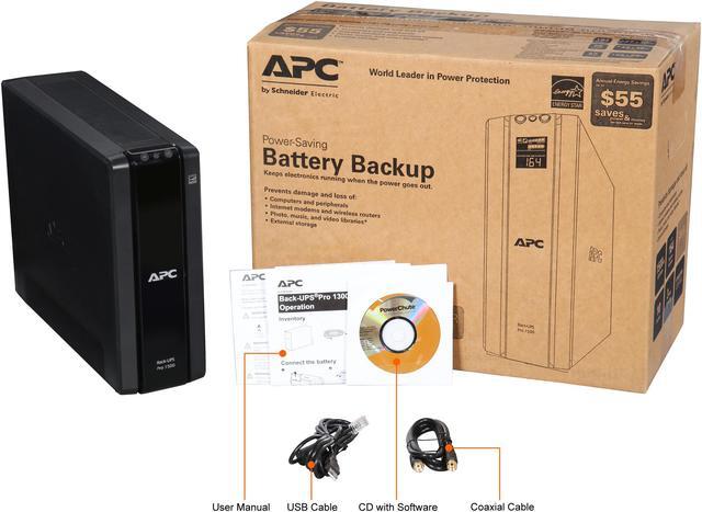 Alt view image 9 of 9 - APC BR1500G  Back-UPS Pro, 1500VA/865W, Tower, 120V, 10x NEMA 5-15R outlets, AVR, LCD, User Replaceable Battery - Tower - 8 Hour Recharge - 3 Minute Stand-by - 120 V Input - 120 V AC Output