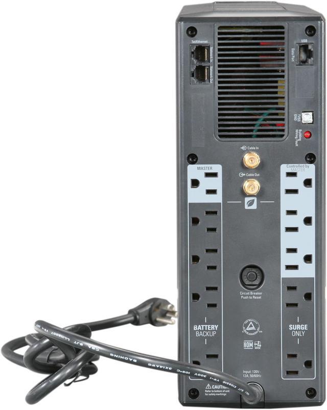 Alt view image 4 of 5 - APC BX1300G 1300 VA 780 Watts 10 Outlets Power-saving Back-UPS XS