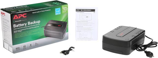 Alt view image 7 of 8 - APC BE650G1 Back-UPS 650 VA 8-outlet 340 Joules Surge Energy Rating Data Line Protection -Uninterruptible Power Supply (UPS) (Replaces BE650G)
