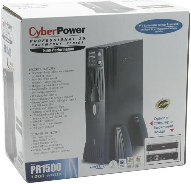 Alt view image 11 of 11 - CyberPower Professional PR1500SWRM2U 1500VA 1000 Watts 6 x NEMA 5-15R Outlets UPS