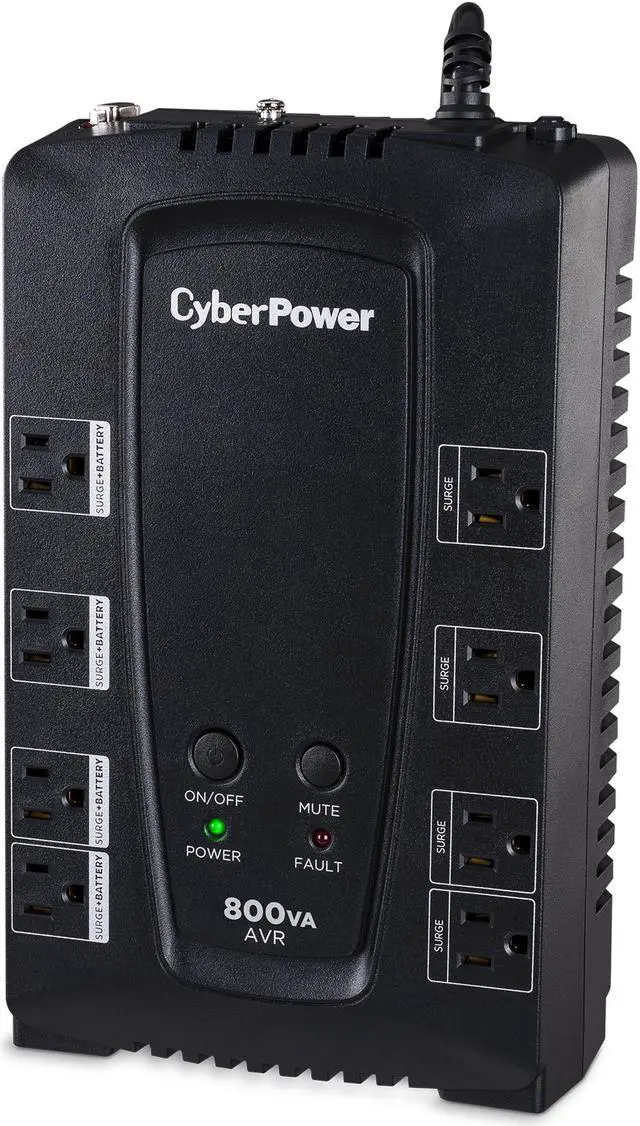 Alt view image 8 of 8 - CyberPower CP800AVR AVR UPS Systems - 800VA/450W, 120 VAC, NEMA 5-15P, Compact, 8 Outlets, PowerPanel