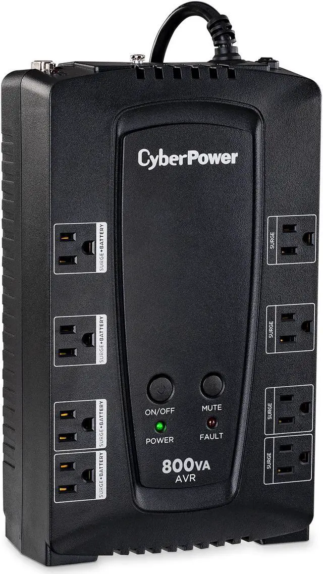 Alt view image 2 of 8 - CyberPower CP800AVR AVR UPS Systems - 800VA/450W, 120 VAC, NEMA 5-15P, Compact, 8 Outlets, PowerPanel