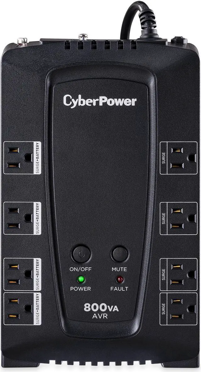 Main image of CyberPower CP800AVR AVR UPS Systems - 800VA/450W, 120 VAC, NEMA 5-15P, Compact, 8 Outlets, PowerPanel