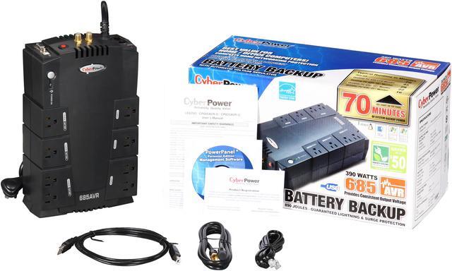 Alt view image 4 of 4 - CyberPower AVR CP685AVR 685 VA 390 Watts 8 Outlets UPS