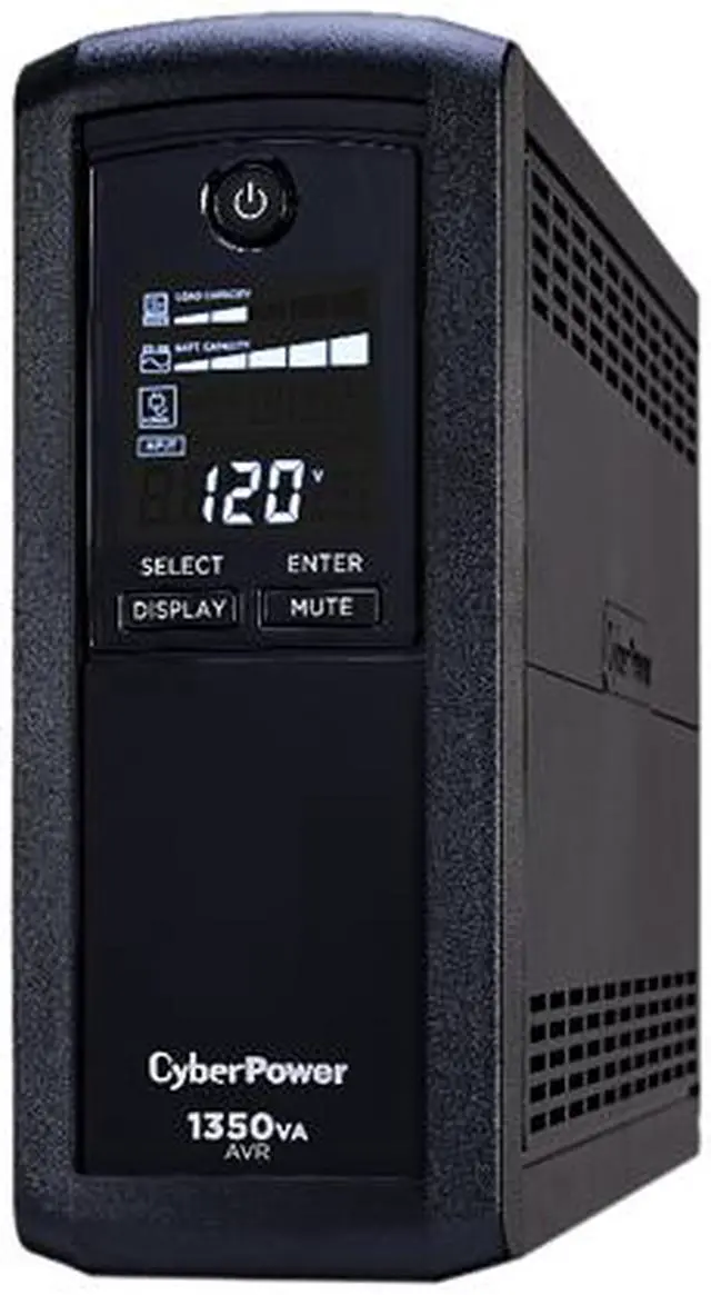 Alt view image 4 of 5 - CyberPower Intelligent LCD UPS CP1350AVRLCD 1350 VA 815 Watts 10 Outlets UPS