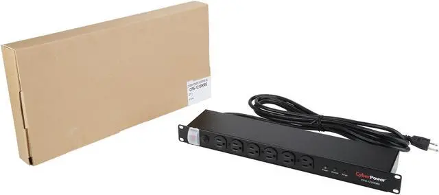 Alt view image 8 of 7 - CyberPower CPS1215RMS 15' 12 Outlets 1800 Joules Rackbar Surge Strip