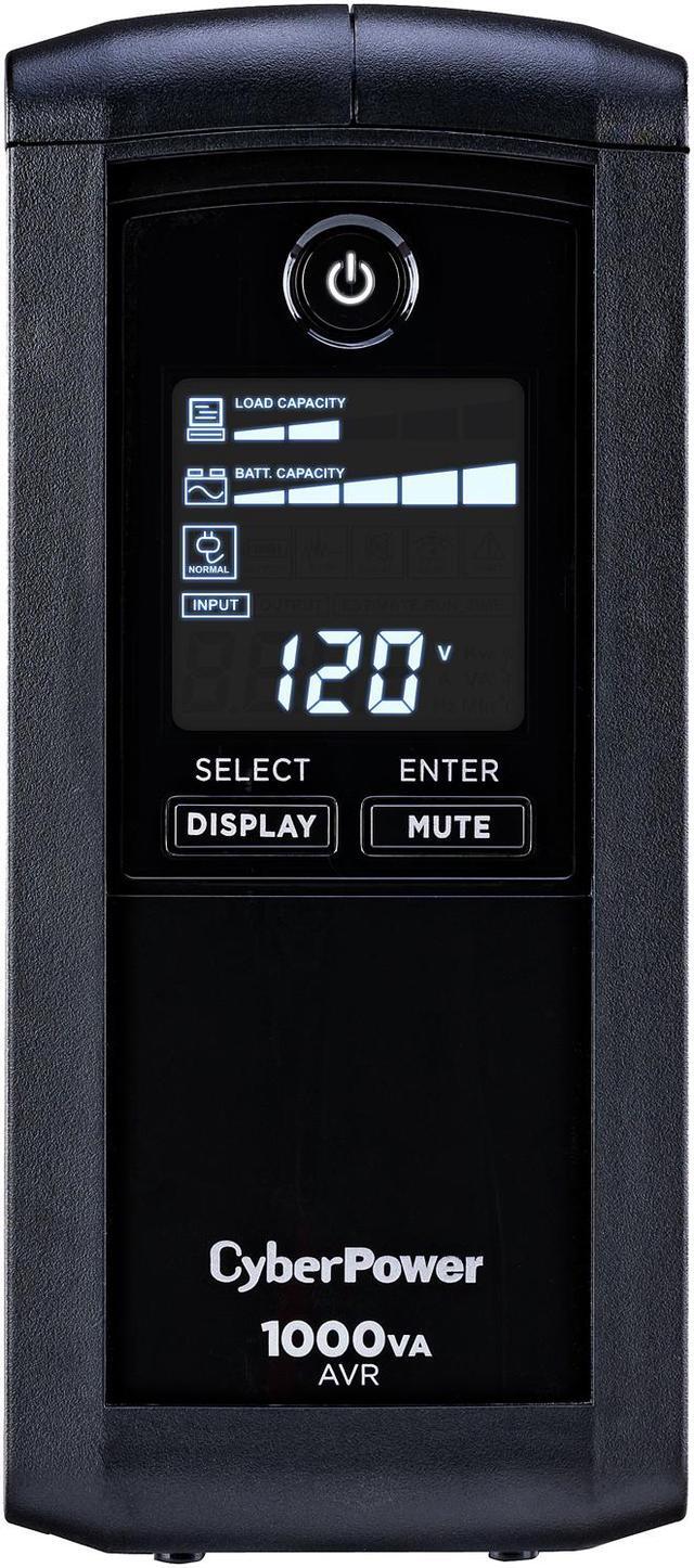 Alt view image 3 of 5 - CyberPower CP1000AVRLCD Intelligent LCD UPS Systems - 1000VA/600W, 120 VAC, NEMA 5-15P, Mini-Tower, 9 Outlets, LCD, PowerPanel