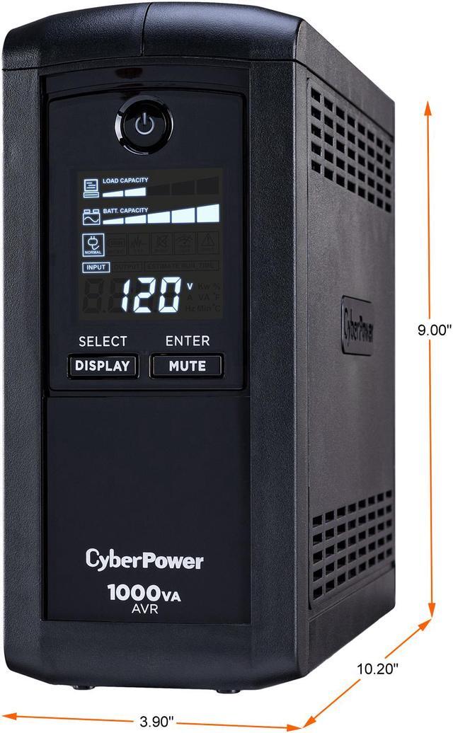 Alt view image 5 of 5 - CyberPower CP1000AVRLCD Intelligent LCD UPS Systems - 1000VA/600W, 120 VAC, NEMA 5-15P, Mini-Tower, 9 Outlets, LCD, PowerPanel