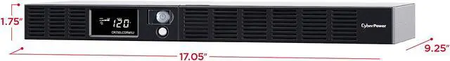 Alt view image 4 of 7 - CyberPower OR700LCDRM1U Smart App LCD UPS Systems - 700VA/400W, 120 VAC, NEMA 5-15P, 1U, Rackmount, 6 Outlets, LCD, PowerPanel