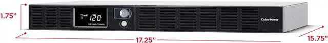 Alt view image 4 of 7 - CyberPower OR1000LCDRM1U Smart App LCD UPS Systems - 1000VA/600W, 120 VAC, NEMA 5-15P, 1U, Rackmount, 6 Outlets, LCD, PowerPanel