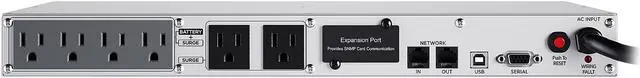 Alt view image 6 of 7 - CyberPower OR1000LCDRM1U Smart App LCD UPS Systems - 1000VA/600W, 120 VAC, NEMA 5-15P, 1U, Rackmount, 6 Outlets, LCD, PowerPanel