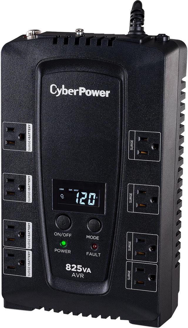 Main image of CyberPower CP825AVRLCD Intelligent LCD UPS Systems - 825VA/450W, 120 VAC, NEMA 5-15P, Compact, 8 Outlets, LCD, PowerPanel