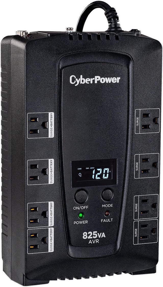 Alt view image 3 of 4 - CyberPower CP825AVRLCD Intelligent LCD UPS Systems - 825VA/450W, 120 VAC, NEMA 5-15P, Compact, 8 Outlets, LCD, PowerPanel