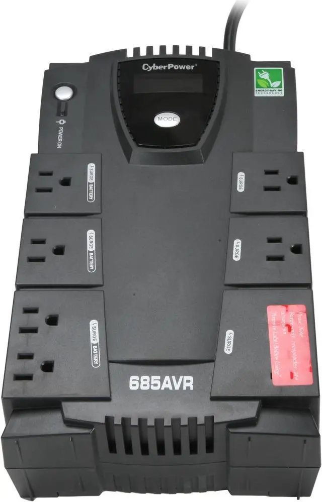 Alt view image 2 of 5 - CyberPower CP685AVRLCD 685 VA 390 Watts 8 Outlets UPS