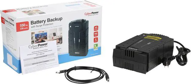 Alt view image 4 of 4 - CyberPower CP550SLG Standby UPS Systems - 550VA/330W, 120 VAC, NEMA 5-15P, Compact, 8 Outlets,  890 Joules Surge Energy Rating PowerPanel