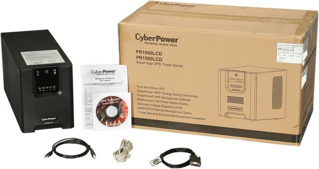 Alt view image 5 of 5 - CyberPower Smart App Sinewave PR1000LCD 1000VA Pure Sine Wave Mini-Tower LCD UPS