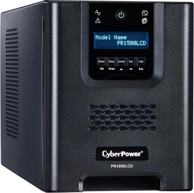 Main image of CyberPower PR1500LCD Smart App Sinewave UPS Systems - 1500VA/1500W, 120 VAC, NEMA 5-15P, Mini-Tower, Sine Wave, 8 Outlets, LCD, PowerPanel