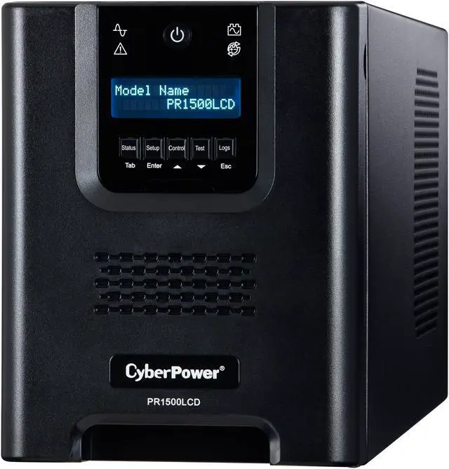 Alt view image 3 of 5 - CyberPower PR1500LCD Smart App Sinewave UPS Systems - 1500VA/1500W, 120 VAC, NEMA 5-15P, Mini-Tower, Sine Wave, 8 Outlets, LCD, PowerPanel
