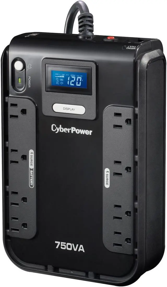 Alt view image 2 of 3 - CyberPower CP750LCD 750 VA 420 Watts 8 Outlets UPS