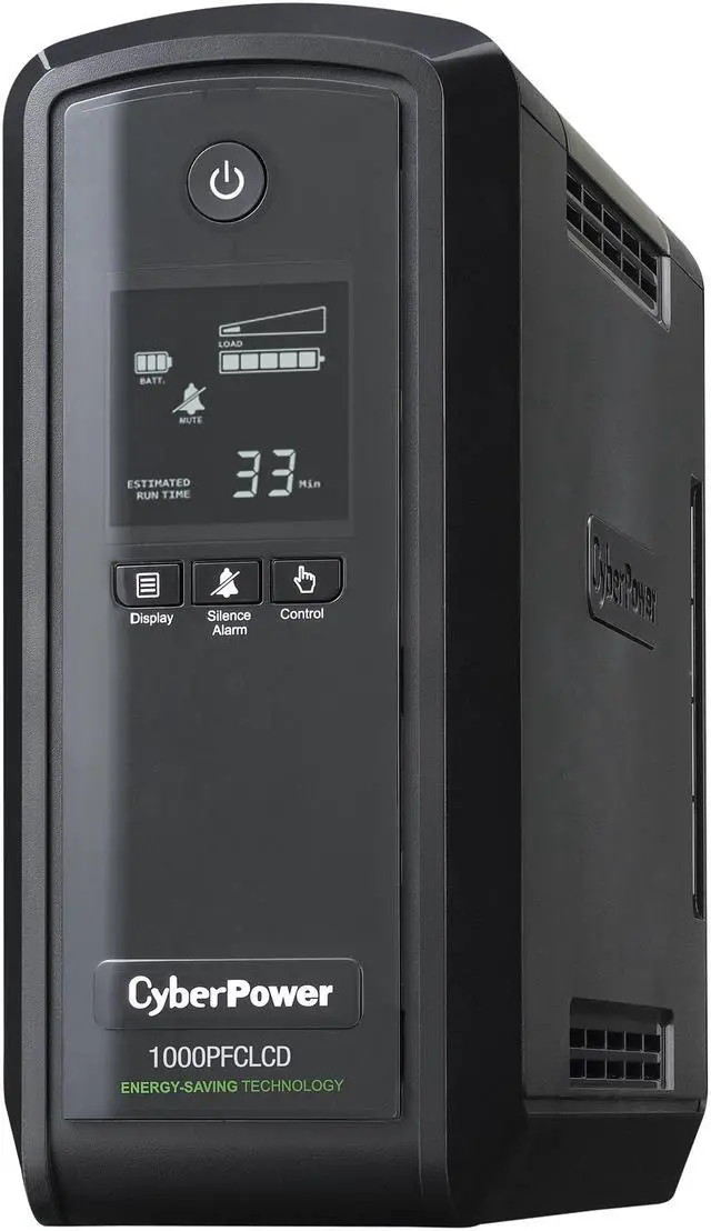 Alt view image 2 of 3 - CyberPower TAA Compliant CP1000PFCLCDTAA UPS 1000VA 510W PFC Compatible Pure Sine Wave
