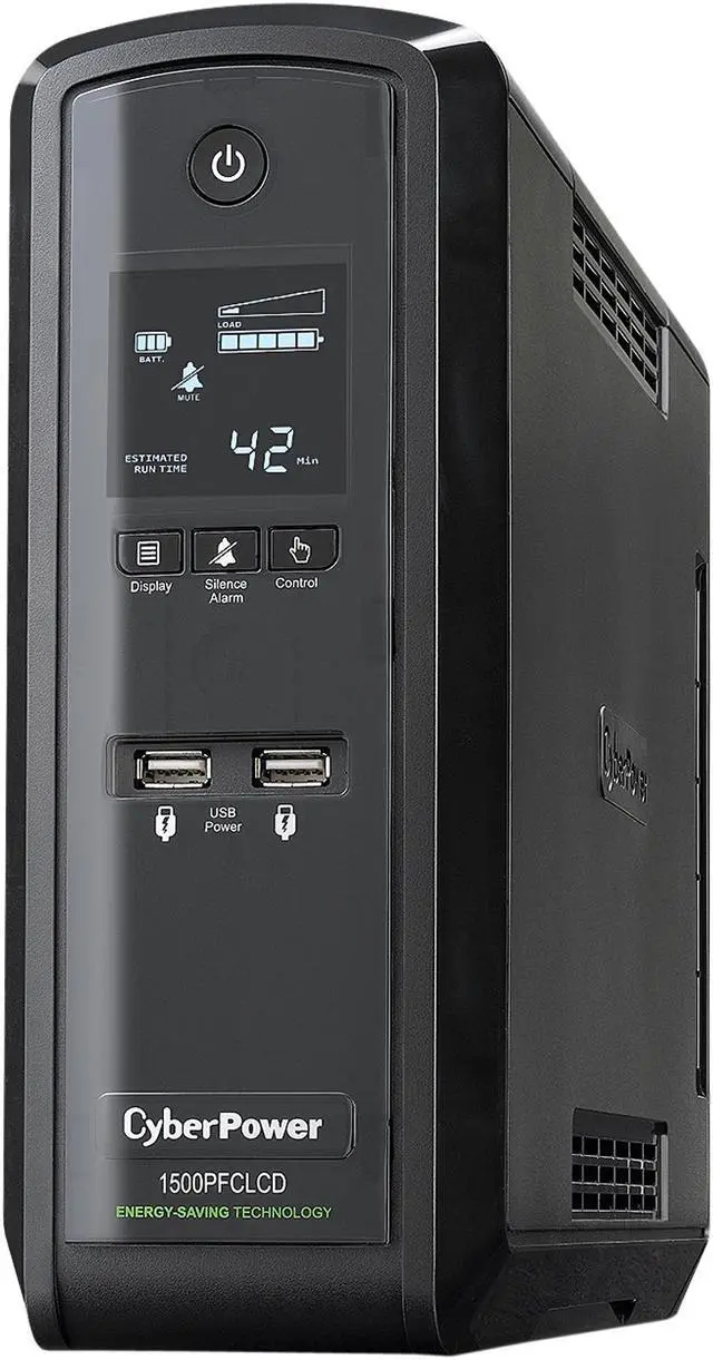 Alt view image 2 of 3 - CyberPower TAA Compliant CP1500PFCLCDTAA UPS 1500VA 900W PFC Compatible Pure Sine Wave