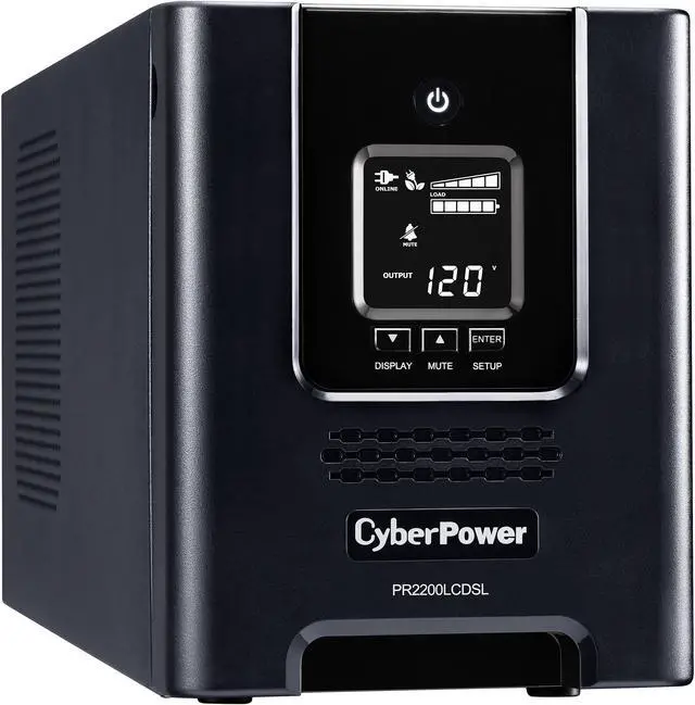 Main image of CyberPower PR2200LCDSL Smart App Sinewave UPS Systems - 2070VA/1980W, 120 VAC, NEMA 5-20P, Mini-Tower, Sine Wave, 7 Outlets, LCD, PowerPanel