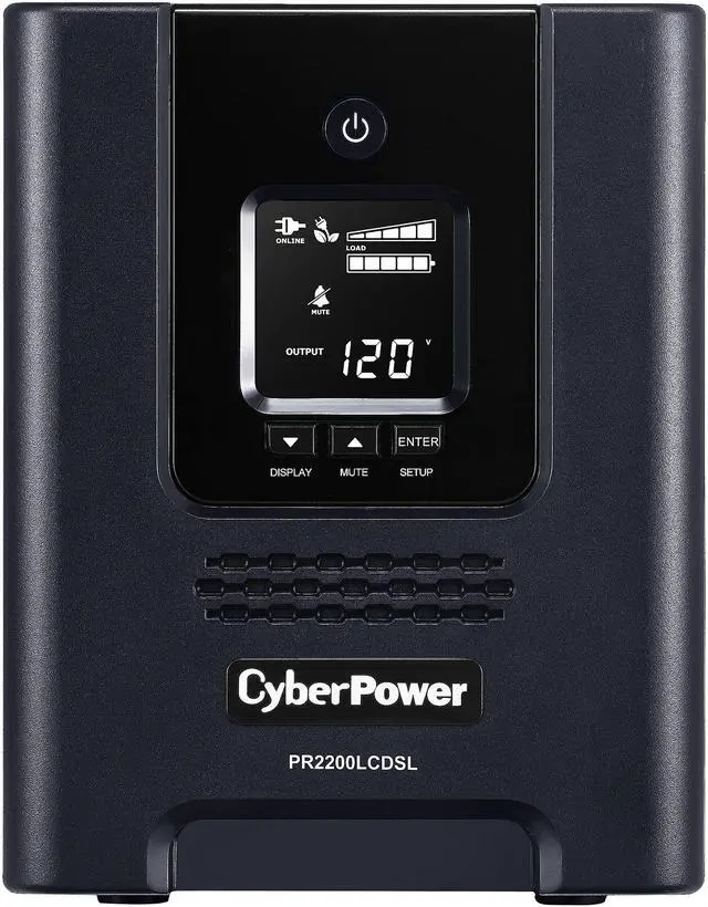 Alt view image 2 of 5 - CyberPower PR2200LCDSL Smart App Sinewave UPS Systems - 2070VA/1980W, 120 VAC, NEMA 5-20P, Mini-Tower, Sine Wave, 7 Outlets, LCD, PowerPanel