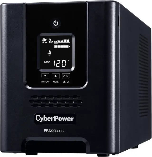 Alt view image 3 of 5 - CyberPower PR2200LCDSL Smart App Sinewave UPS Systems - 2070VA/1980W, 120 VAC, NEMA 5-20P, Mini-Tower, Sine Wave, 7 Outlets, LCD, PowerPanel