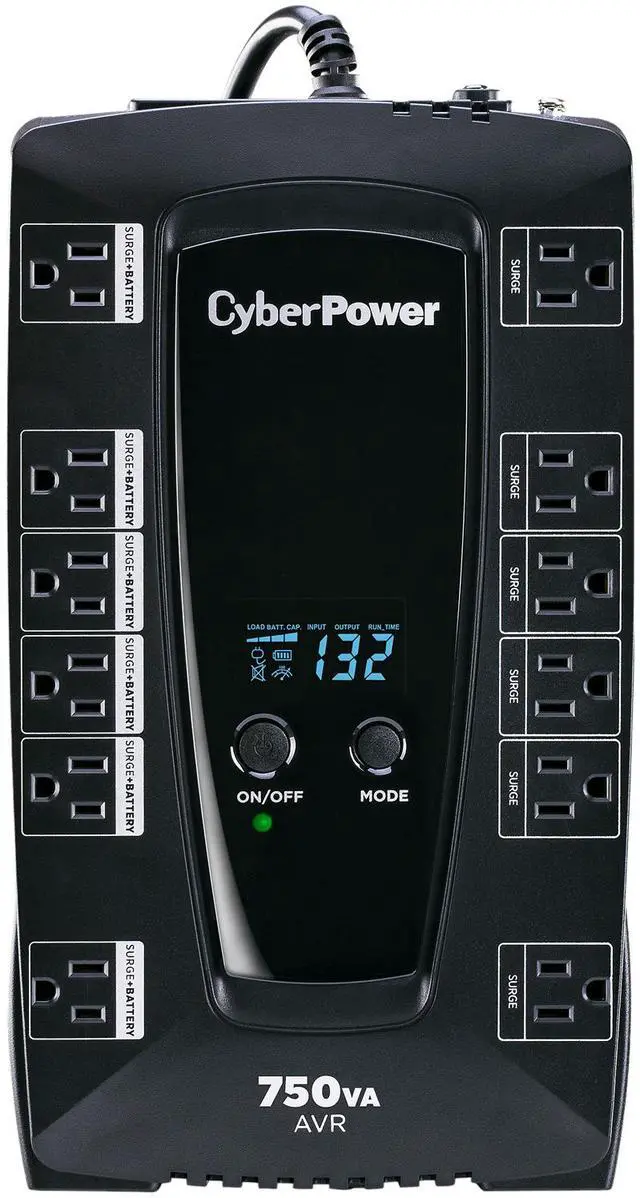 Alt view image 2 of 4 - CyberPower AVRG750LCD 750 VA 450W 12 Outlets Intelligent LCD UPS