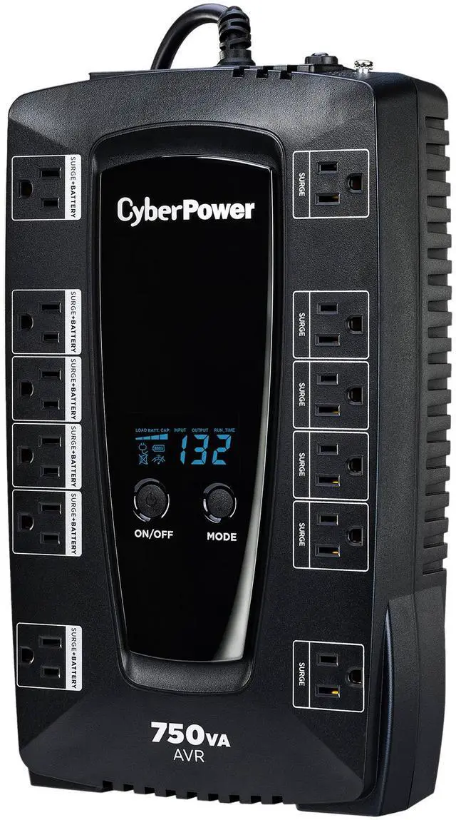 Alt view image 3 of 4 - CyberPower AVRG750LCD 750 VA 450W 12 Outlets Intelligent LCD UPS