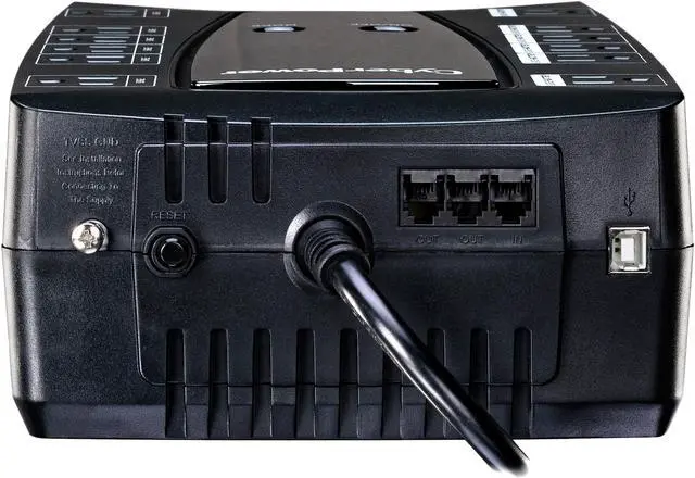 Alt view image 4 of 5 - CyberPower AVRG900LCD Intelligent LCD UPS Systems - 900VA/480W, 120 VAC, NEMA 5-15P, Compact, 12 Outlets, LCD, PowerPanel