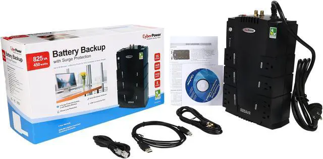 Alt view image 7 of 7 - CyberPower AVR CP825AVRG 825 VA 450 Watts 8 Outlets UPS