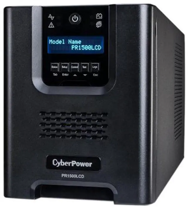 Alt view image 3 of 4 - CyberPower PR1500LCDN Smart App Sinewave UPS Systems - 1500VA/1500W, 120 VAC, NEMA 5-15P, Mini-Tower, Sine Wave, 8 Outlets, LCD, PowerPanel® Business