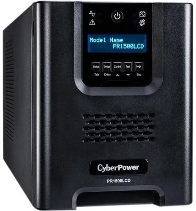 Main image of CyberPower PR1500LCDN Smart App Sinewave UPS Systems - 1500VA/1500W, 120 VAC, NEMA 5-15P, Mini-Tower, Sine Wave, 8 Outlets, LCD, PowerPanel® Business