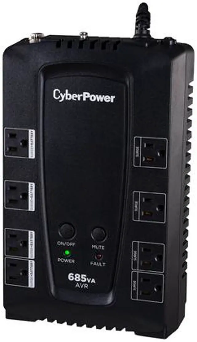 Alt view image 2 of 4 - CyberPower CP685AVRG AVR UPS Systems - 685VA/390W, 120 VAC, NEMA 5-15P, Compact, 8 Outlets, PowerPanel® Personal